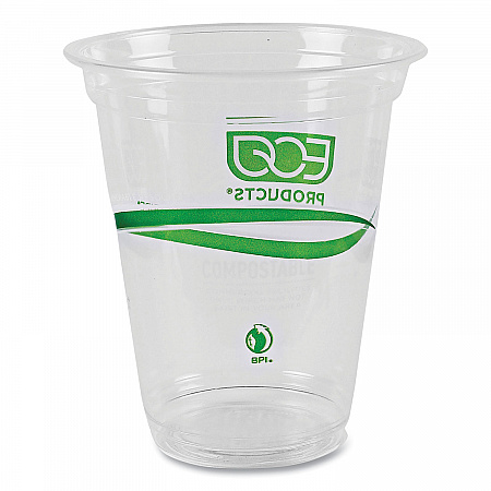 GreenStripe Renewable and Compostable Cold Cups, 16 oz, Plastic, Clear, 50/Pack, 20 Packs/Carton (EPCC16GS)