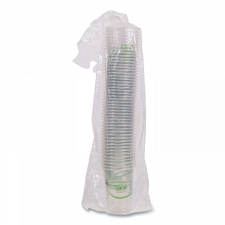 GreenStripe Renewable and Compostable Cold Cups, 16 oz, Plastic, Clear, 50/Pack, 20 Packs/Carton (EPCC16GS)