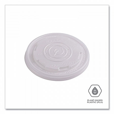 World Art PLA-Laminated Soup Container Lids, Fits 8 oz, Translucent, Plastic, 50/Pack, 20 Packs/Carton (EPECOLIDSPS)