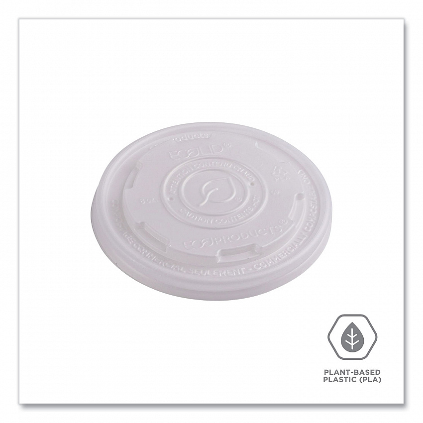 World Art PLA-Laminated Soup Container Lids, Fits 8 oz, Translucent, Plastic, 50/Pack, 20 Packs/Carton (EPECOLIDSPS)