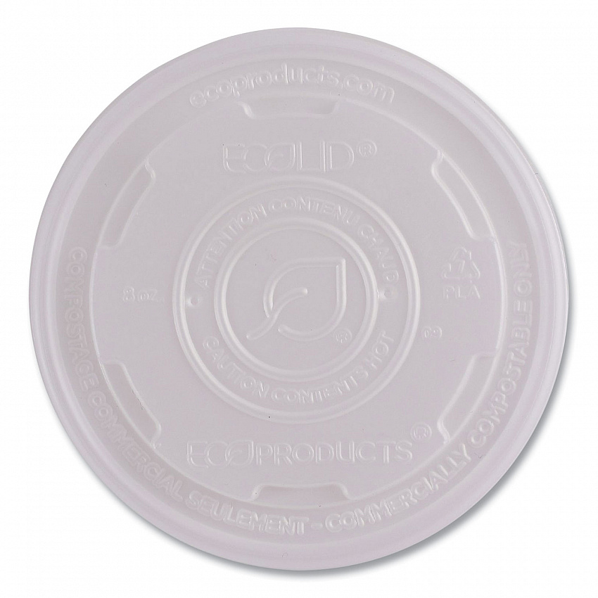 World Art PLA-Laminated Soup Container Lids, Fits 8 oz, Translucent, Plastic, 50/Pack, 20 Packs/Carton (EPECOLIDSPS)
