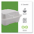 Vanguard Renewable and Compostable Sugarcane Clamshells, 6 x 6 x 3, White, 500/Carton (EPHC6NFA)