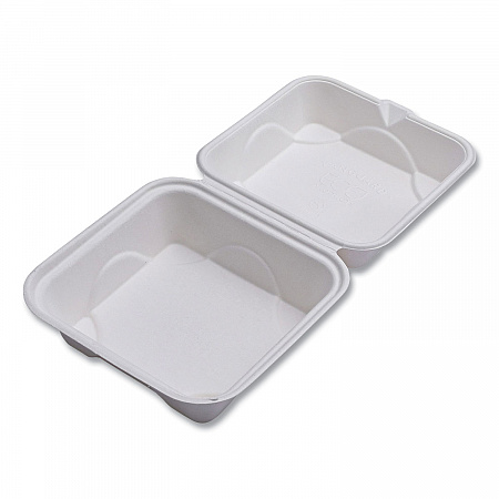 Vanguard Renewable and Compostable Sugarcane Clamshells, 6 x 6 x 3, White, 500/Carton (EPHC6NFA)