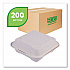 Vanguard Renewable and Compostable Sugarcane Clamshells, 8 x 8 x 3, White, 200/Carton (EPHC81NFA)