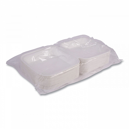 Vanguard Renewable and Compostable Sugarcane Clamshells, 9 x 9 x 3, White, 200/Carton (EPHC91NFA)