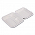 Vanguard Renewable and Compostable Sugarcane Clamshells, 3 Compartments, 9 x 9 x 3, White, 200/Carton (EPHC93NFA)