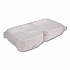 Vanguard Renewable and Compostable Sugarcane Clamshells, 3 Compartments, 9 x 9 x 3, White, 200/Carton (EPHC93NFA)