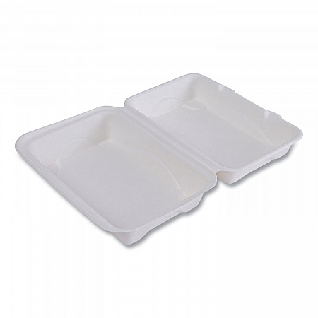 Vanguard Renewable and Compostable Sugarcane Clamshells, 9 x 6 x 3, White, 250/Carton (EPHC96NFA)