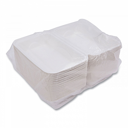 Vanguard Renewable and Compostable Sugarcane Clamshells, 9 x 6 x 3, White, 250/Carton (EPHC96NFA)