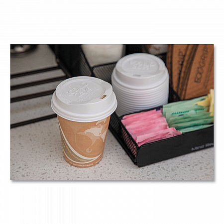 EcoLid 25% Recycled Content Hot Cup Lid, Fits 8 oz Hot Cups, Plastic, White, 100/Pack, 10 Packs/Carton (EPHL8WR)