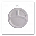 Vanguard Renewable and Compostable Sugarcane Plates, 3-Compartment Plate, 10