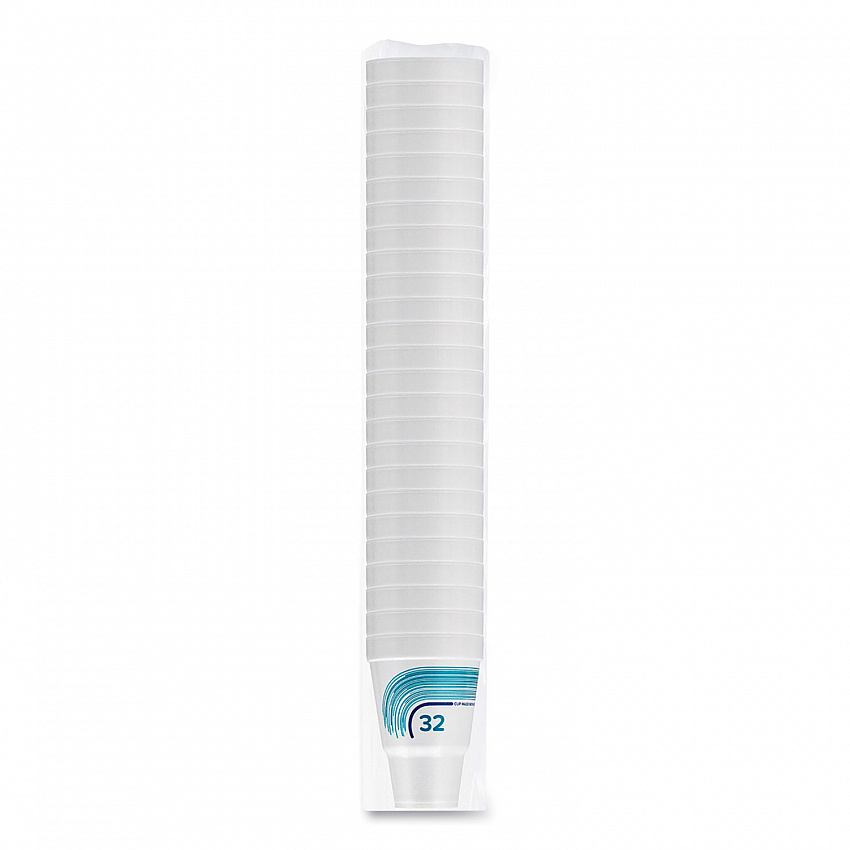 Breeze Hot/Cold Insulated Foam Drinking Cups, Squat Pedestal Cup, 32 oz, Teal/White/Blue, 500/Carton (32AJ32B)