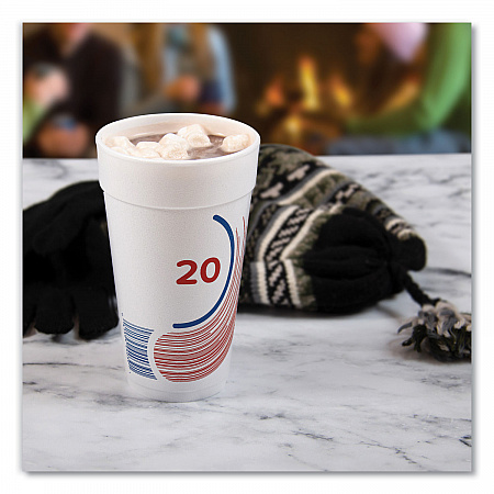 Breeze Hot/Cold Insulated Foam Drinking Cups, 20 oz, Red/White/Blue, 500/Carton (20J16B)