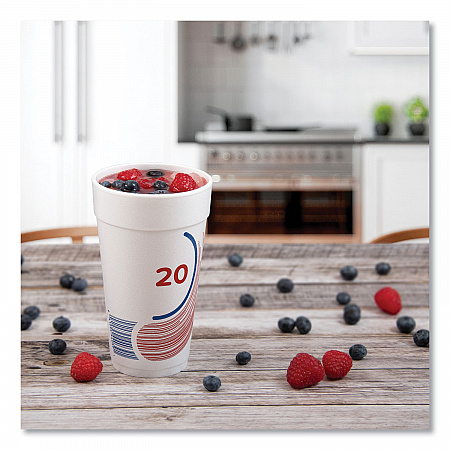 Breeze Hot/Cold Insulated Foam Drinking Cups, 20 oz, Red/White/Blue, 500/Carton (20J16B)