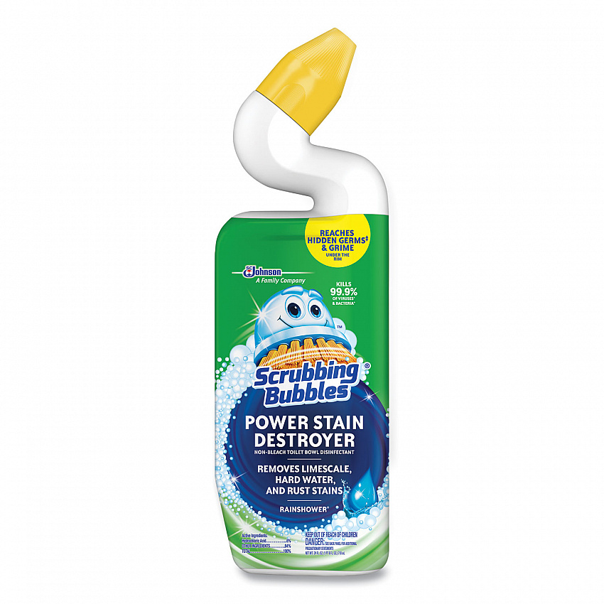 Power Stain Destroyer Toilet Bowl Disinfectant, Rainshower Scent, 24 oz Bottle, 6/Carton (387234)