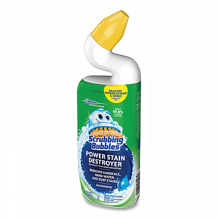 Power Stain Destroyer Toilet Bowl Disinfectant, Rainshower Scent, 24 oz Bottle, 6/Carton (387234)