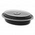 Newspring VERSAtainer Microwavable Containers, Oval, 12 oz, 6.8 x 4.8 x 1.45, Black/Clear, Plastic, 150/Carton (OC12B)