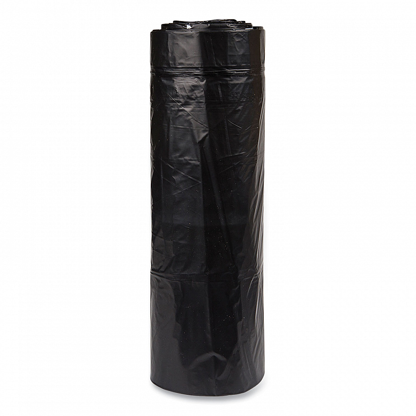 Low-Density Commercial Can Liners, 60 gal, 1.2 mil, 38" x 58", Black, Interleaved Roll, 10 Bags/Roll, 10 Rolls/Carton (ECI385812K)