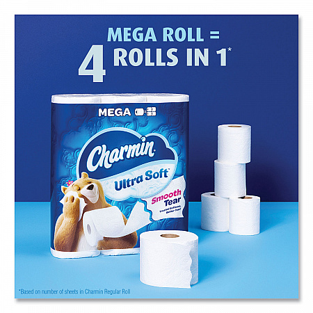 Ultra Soft Bathroom Tissue, Mega Roll, Septic Safe, 2-Ply, White, 224 Sheets/Roll, 12 Rolls/Pack, 4 Packs/Carton (08813)