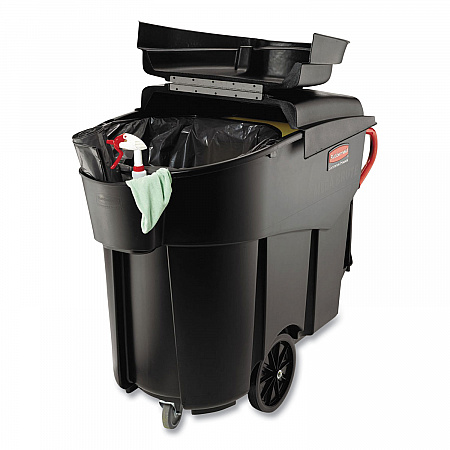 Mega BRUTE Mobile Container Lid, 30 x 49.5, Black (FG9W7200BLA)