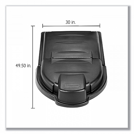 Mega BRUTE Mobile Container Lid, 30 x 49.5, Black (FG9W7200BLA)
