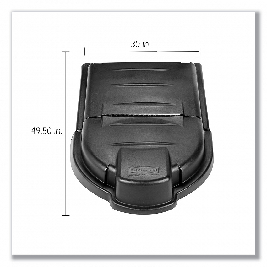 Mega BRUTE Mobile Container Lid, 30 x 49.5, Black (FG9W7200BLA)