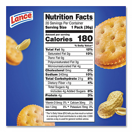 Toasty Crackers, Peanut Butter, 1.25 oz Packet, 24/Box (SN40654)