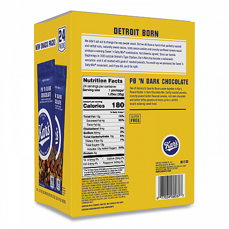 Trail Mix, Dark Chocolate/Peanut Butter, 1.25 oz Packet, 24/Box (08037)