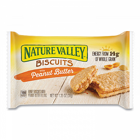 Biscuits, Peanut Butter, 1.35 oz Packet, 16/Box (SN47878)