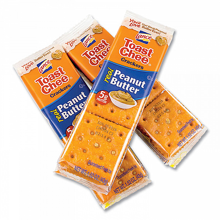 Toast Cheese Crackers, Peanut Butter, 1.5 oz Packet, 24/Box (SN40653)