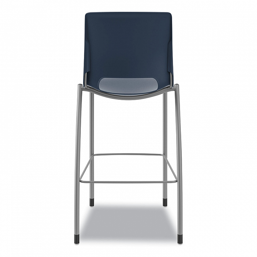 Motivate Four-Leg Cafe Height Stool, Supports Up to 300 lb, 30" Seat Height, Regatta Seat, Regatta Back, Platinum Base (MG5NEREPLAT)