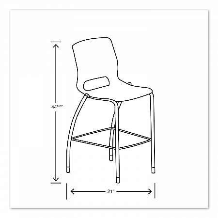 Motivate Four-Leg Cafe Height Stool, Supports Up to 300 lb, 30