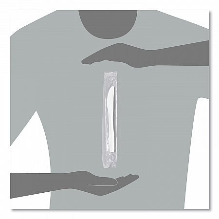Regal Mediumweight Cutlery, Individually Wrapped, Knife, Plastic, White, 1,000/Carton (MOW20007)