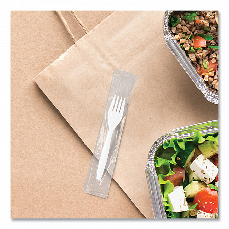 Regal Mediumweight Cutlery, Individually Wrapped, Fork, Plastic, White, 1,000/Carton (MOW10007)