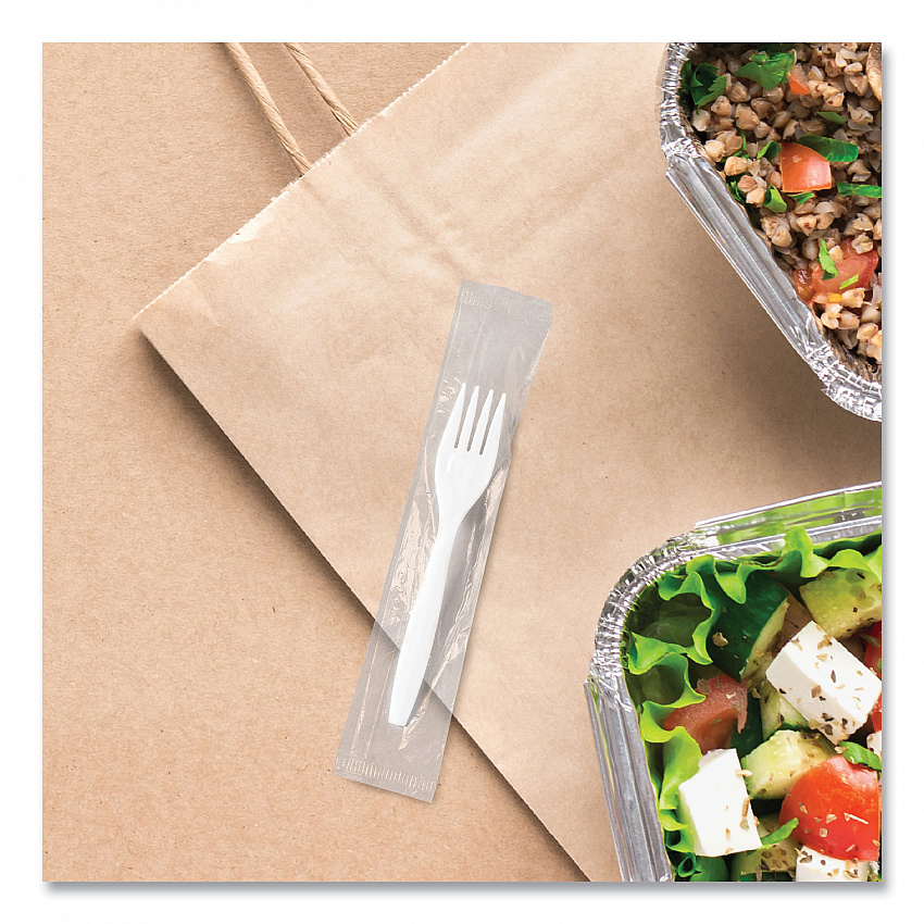 Regal Mediumweight Cutlery, Individually Wrapped, Fork, Plastic, White, 1,000/Carton (MOW10007)