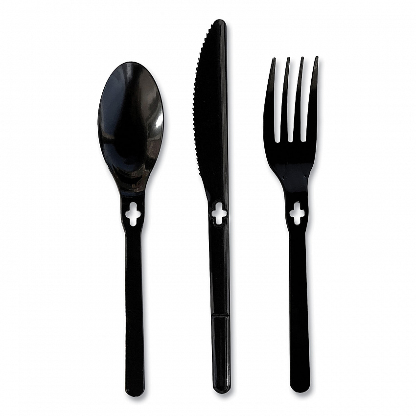 Fork WeGo Polystyrene, Fork, Plastic, Black, 1,000/Carton (54101101)