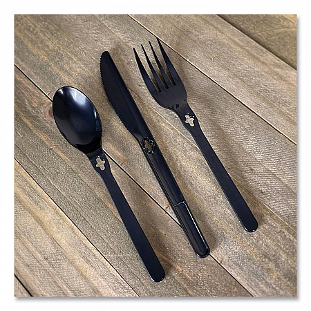 Fork WeGo Polystyrene, Fork, Plastic, Black, 1,000/Carton (54101101)