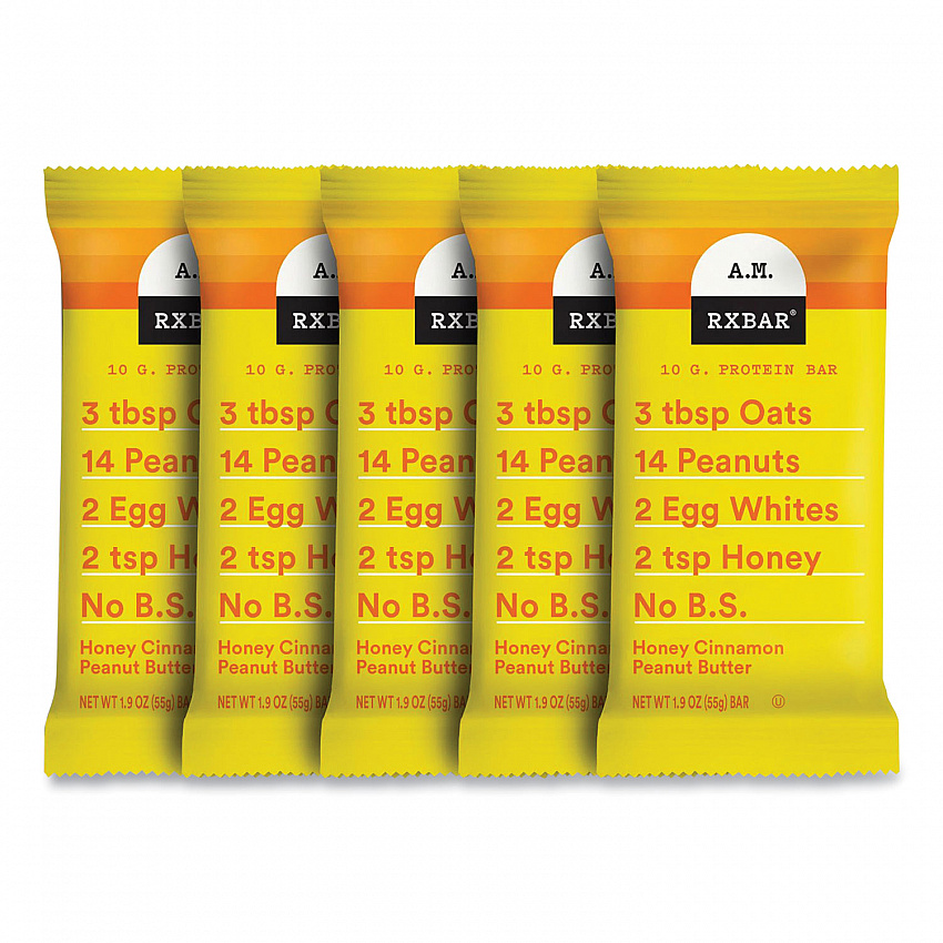 Adult Bars, Honey Cinnamon Peanut Butter, 1.9 oz Bar, 5 Bars/Packs, 2 Packs/Carton (60000748)