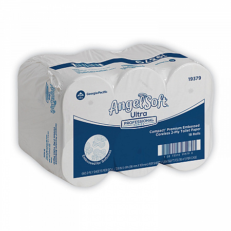 Angel Soft ps Compact Coreless Premium Bathroom Tissue, 2-Ply, White, 660 Sheets/Roll, 18 Rolls/Carton (19379)
