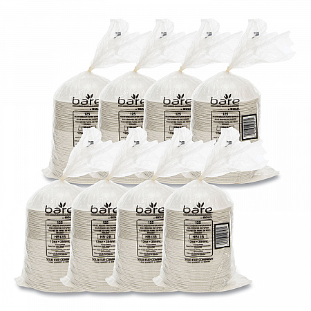 Bare Eco-Forward Clay-Coated Paper Dinnerware, ProPlanet Seal, Bowl, 12 oz, White, 125/Bag, 8 Bags/Carton (HB12B)