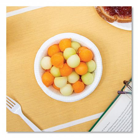 Bare Eco-Forward Clay-Coated Paper Dinnerware, ProPlanet Seal, Bowl, 12 oz, White, 125/Bag, 8 Bags/Carton (HB12B)