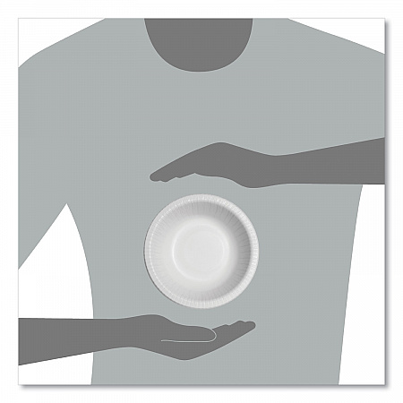 Bare Eco-Forward Clay-Coated Paper Dinnerware, ProPlanet Seal, Bowl, 12 oz, White, 125/Bag, 8 Bags/Carton (HB12B)