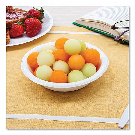 Bare Eco-Forward Clay-Coated Paper Dinnerware, ProPlanet Seal, Bowl, 12 oz, White, 125/Bag, 8 Bags/Carton (HB12B)