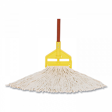 Cut-End Cotton Wet Mop Heads, Cotton/Plastic, White, 12/Carton (FGF51800WH00)