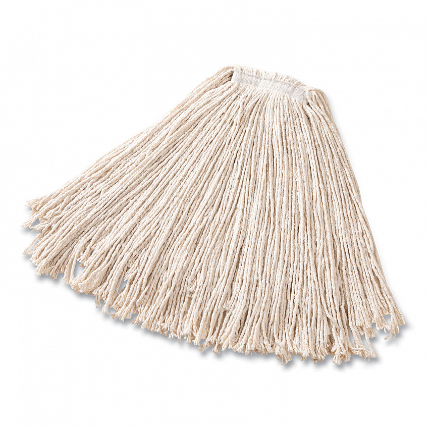 Cut-End Cotton Wet Mop Heads, Cotton/Plastic, White, 12/Carton (FGF51800WH00)