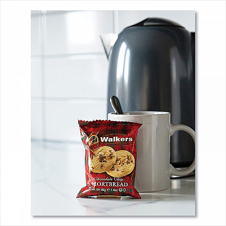 Shortbread Cookies, Chocolate Chip, 1.4 oz Pack, 2/Pack, 20 Packs/Box (1537D)