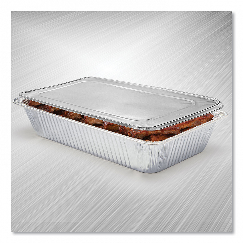 Steam Table Pan Lids, Full Curl Edge, Fits Full-Size Pan, 0.62" Deep, 12.87 x 20.81, 50/Carton (20504550FC)