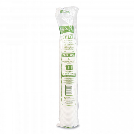 High-Impact Polystyrene Cold Cups, 7 oz, Plastic, Translucent, 100/Pack (Y7PK)