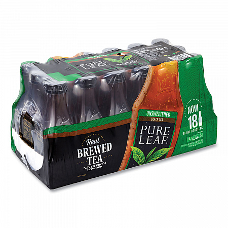 Pure Leaf Unsweetened Iced Black Tea, 16.9 oz Bottle, 18/Carton (22002027)