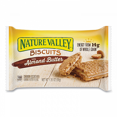 Biscuits, Almond Butter, 1.35 oz Pouch, 16/Box (SN47879)